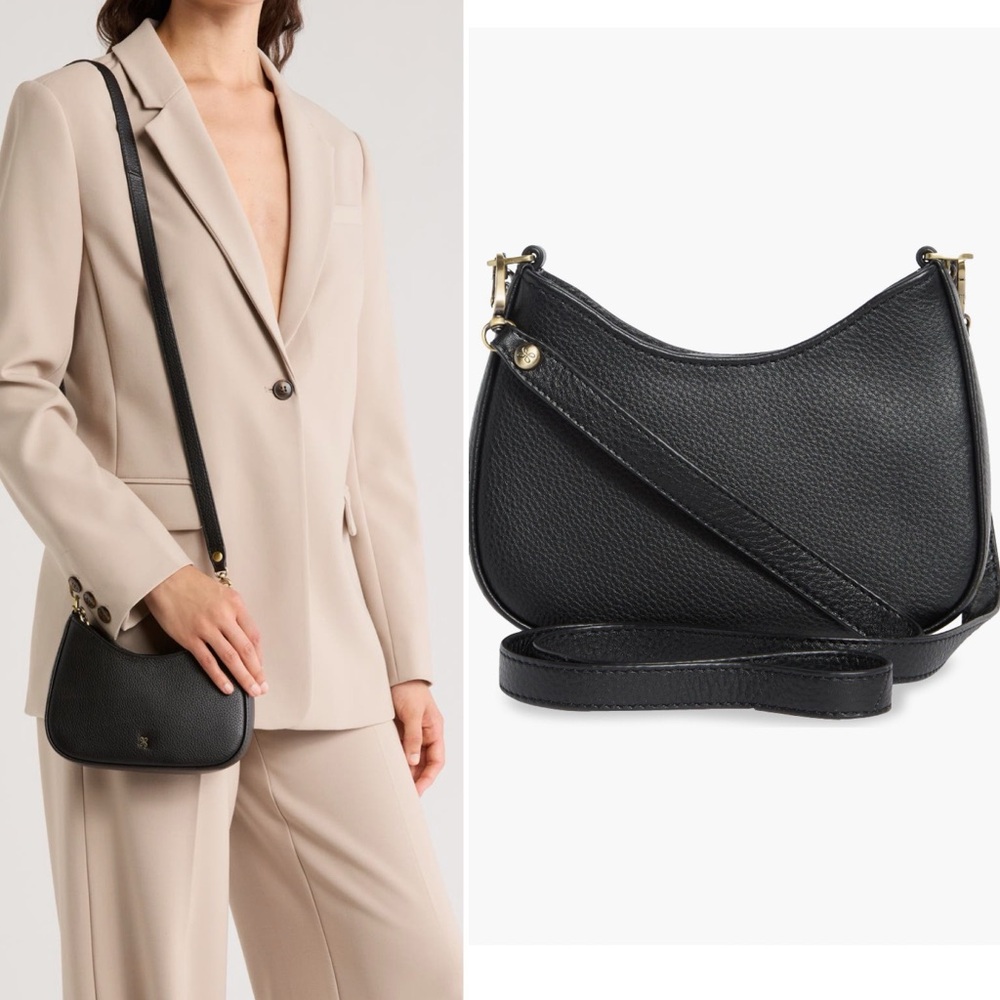NWT HOBO Rosa Leather Crossbody Bag in Black - Picture 2 of 7